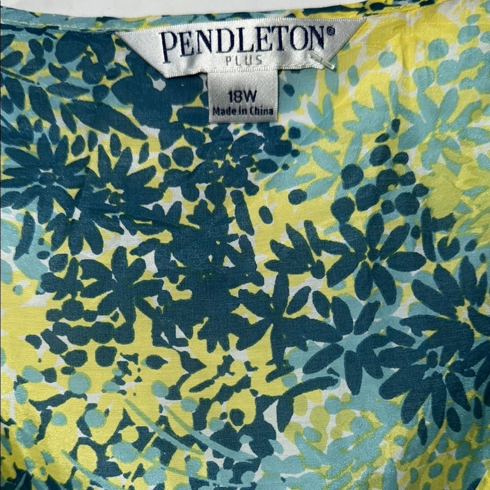 Pendleton Poolside Floral Sleeveless Top - Blue A… - image 4